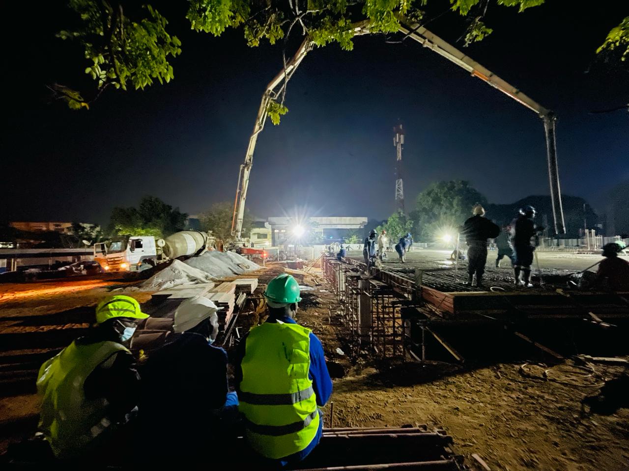Night Concrete Pour · Civil Works